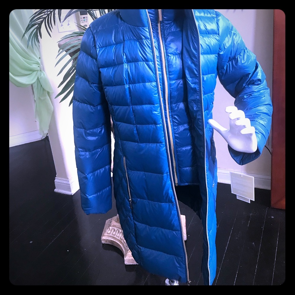 Brand New Michael Kors teal blue downs fall coat.